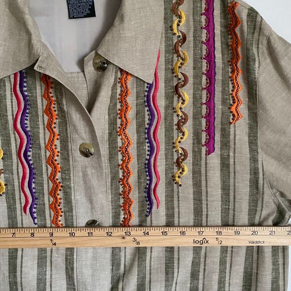 Vintage I.B.Diffusion Linen Jacket/ Maxi Skirt L Lagenlook Boho Artsy Prairie - Picture 10 of 16